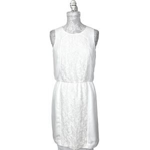 Chic par by Jacob Lace Panel Front Sheath Dress White Women 4 NWT Bridal Shower